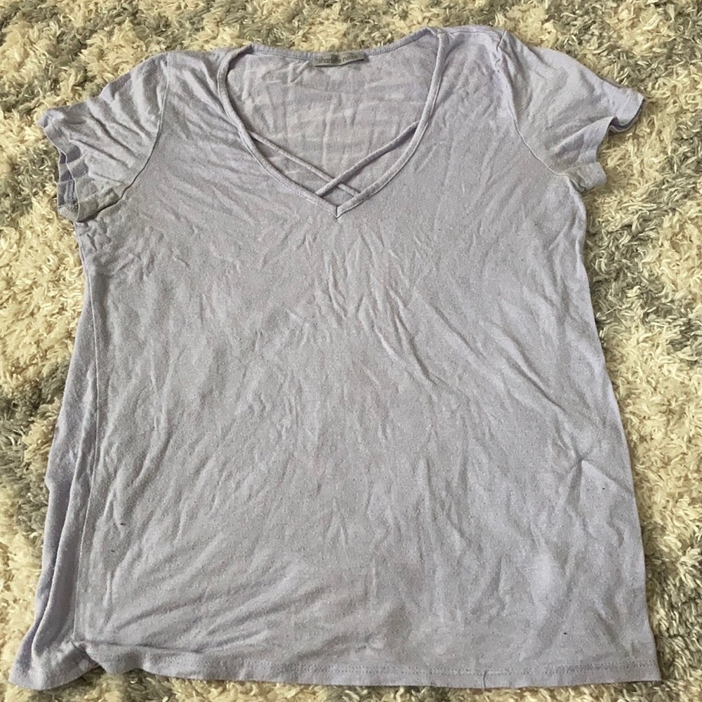 Charlotte Russe Lavender V-Neck Top